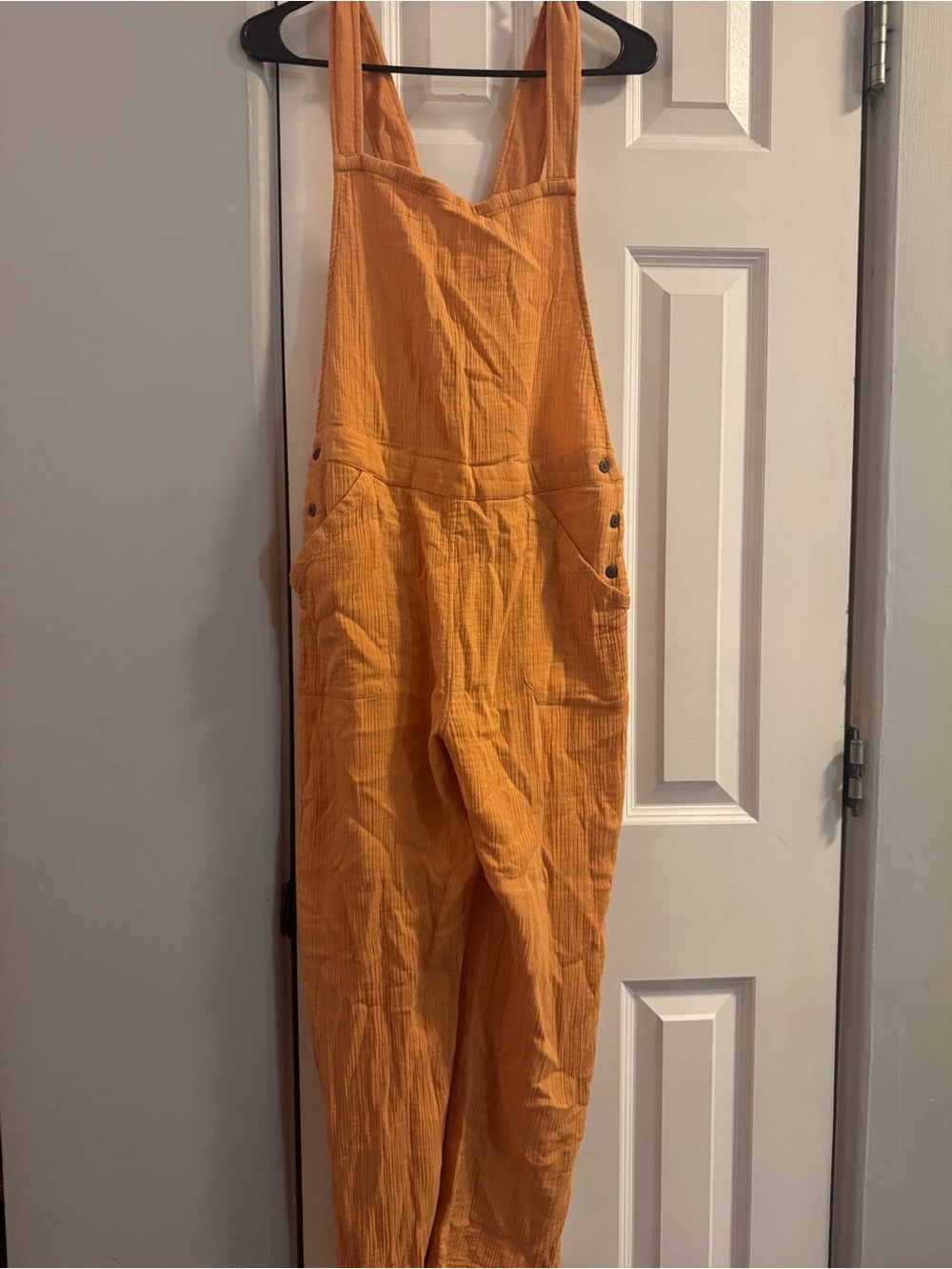 Jen's Pirate Booty Sunburst Orange Cotton Overalls Jumpsuit